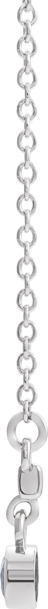 Platinum Round Natural Diamond Bezel-Set Bar Necklace – 1/10 CTW - view 4