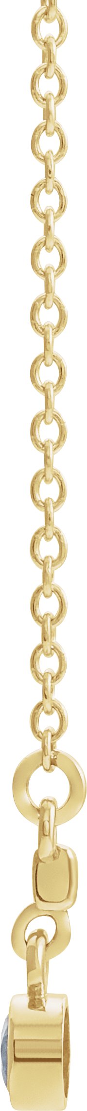 14K Gold Round Natural Diamond Bezel-Set Bar Necklace – 1/10 CTW - Yellow Gold - view 6