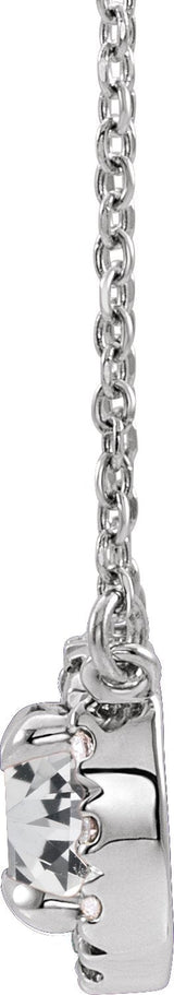 Platinum Round Natural Diamond French-Set Halo-Style Necklace - view 6