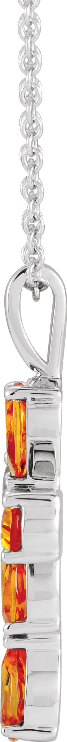 Platinum Pear Natural Citrine Cross Necklace or Pendant - view 5