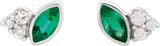 Platinum Marquise Natural Emerald Accented Bezel-Set Earrings - view 4