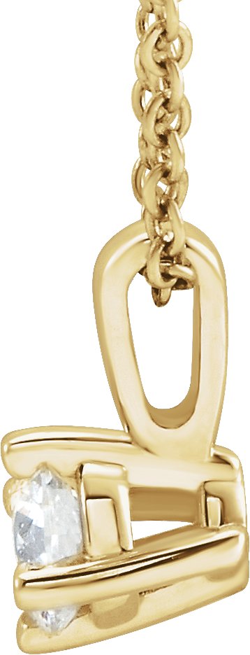 14K Gold Round Natural Diamond Solitaire Necklace or Pendant – 3.9-5.9mm Stones - Yellow Gold - view 4