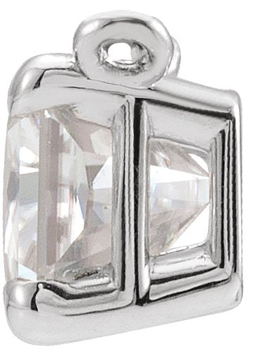 14K Gold Lab-Grown Diamond Emerald Claw-Prong Solitaire Necklace - White Gold - view 2
