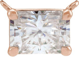 14K Gold Lab-Grown Diamond Emerald Claw-Prong Solitaire Necklace - Rose Gold