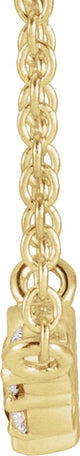 14K Gold Marquise Natural White Sapphire Accented Bezel-Set Necklace - Yellow Gold - view 6