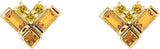 14K Gold Natural Yellow Multi-Gemstone Cluster Earrings - Yellow Gold - view 2