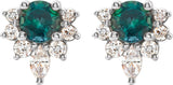 Platinum Round Natural Alexandrite Accented Earrings - view 5