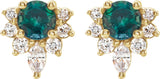 14K Gold Round Natural Alexandrite Accented Earrings - Yellow Gold - view 4