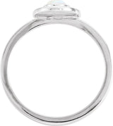 Platinum Oval Natural White Opal & Natural Diamond Halo-Style Cabochon Ring - view 2