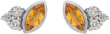 Platinum Marquise Natural Citrine Accented Bezel-Set Earrings - view 4