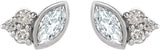 Platinum Marquise Natural Diamond Accented Bezel-Set Earrings - view 4
