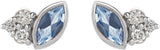 Platinum Marquise Natural Aquamarine Accented Bezel-Set Earrings - view 4