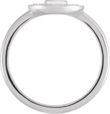 14K Gold Round Natural Ethiopian Opal & Natural Pink Sapphire Fan Ring - White Gold - view 3