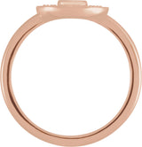 14K Gold Round Natural Ethiopian Opal & Natural Pink Sapphire Fan Ring - Rose Gold - view 3
