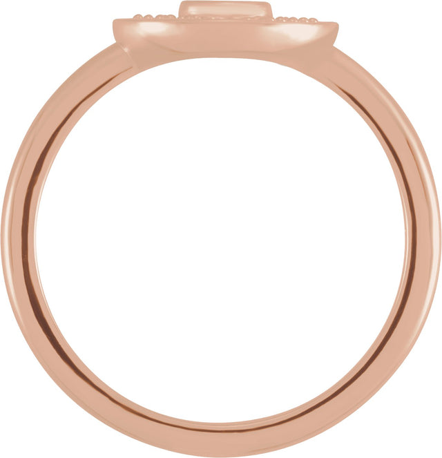 14K Gold Round Natural Ethiopian Opal & Natural Pink Sapphire Fan Ring - Rose Gold - view 3