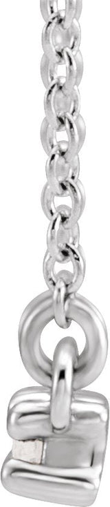 Platinum Straight Baguette Natural Diamond Accented Bar Necklace – 1/4 CTW - view 5
