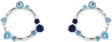 14K Gold Round Natural Diamond Circle Earrings II - White Gold - view 2