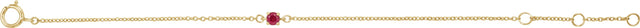 14K Gold Round Ruby Youth Birthstone Bracelet - Yellow Gold - view 2