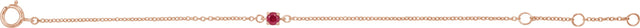 14K Gold Round Ruby Youth Birthstone Bracelet - Rose Gold - view 2