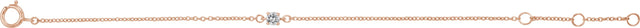 14K Gold Round White Sapphire Youth Birthstone Bracelet - Rose Gold - view 2