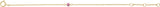 14K Gold Round Pink Tourmaline Youth Birthstone Bracelet - Yellow Gold - view 2