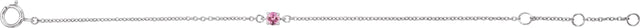 14K Gold Round Pink Tourmaline Youth Birthstone Bracelet - White Gold - view 2