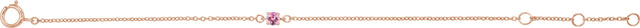 14K Gold Round Pink Tourmaline Youth Birthstone Bracelet - Rose Gold - view 2