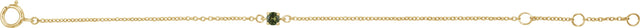 14K Gold Round Peridot Youth Birthstone Bracelet - Yellow Gold - view 2