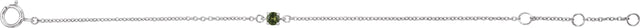 14K Gold Round Peridot Youth Birthstone Bracelet - White Gold - view 2