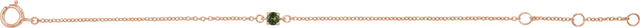 14K Gold Round Peridot Youth Birthstone Bracelet - Rose Gold - view 2