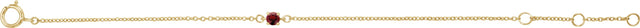 14K Gold Round Mozambique Garnet Youth Birthstone Bracelet - Yellow Gold - view 2