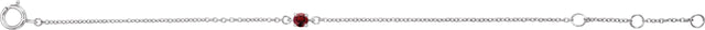 14K Gold Round Mozambique Garnet Youth Birthstone Bracelet - White Gold - view 2