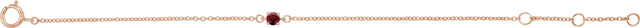 14K Gold Round Mozambique Garnet Youth Birthstone Bracelet - Rose Gold - view 2