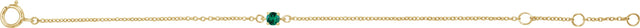 14K Gold Round Emerald Youth Birthstone Bracelet - Yellow Gold - view 2