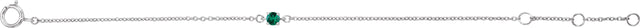 14K Gold Round Emerald Youth Birthstone Bracelet - White Gold - view 2