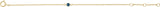 14K Gold Round Blue Zircon Youth Birthstone Bracelet - Yellow Gold - view 2