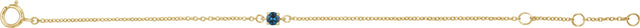14K Gold Round Blue Zircon Youth Birthstone Bracelet - Yellow Gold - view 2