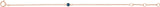 14K Gold Round Blue Zircon Youth Birthstone Bracelet - Rose Gold - view 2