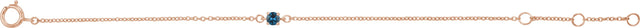 14K Gold Round Blue Zircon Youth Birthstone Bracelet - Rose Gold - view 2