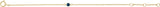 14K Gold Round Blue Sapphire Youth Birthstone Bracelet - Yellow Gold - view 2