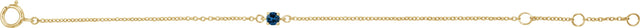 14K Gold Round Blue Sapphire Youth Birthstone Bracelet - Yellow Gold - view 2