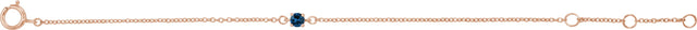 14K Gold Round Blue Sapphire Youth Birthstone Bracelet - Rose Gold - view 2