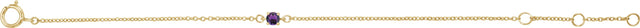 14K Gold Round Amethyst Youth Birthstone Bracelet - view 2
