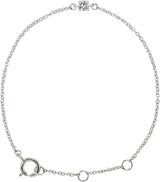 14K Gold Round White Sapphire Youth Birthstone Bracelet - White Gold