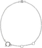 14K Gold Round White Sapphire Youth Birthstone Bracelet - White Gold