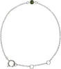 14K Gold Round Peridot Youth Birthstone Bracelet - White Gold