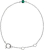 14K Gold Round Emerald Youth Birthstone Bracelet - White Gold