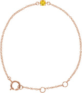 14K Gold Round Citrine Youth Birthstone Bracelet - Rose Gold