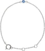 14K Gold Round Aquamarine Youth Birthstone Bracelet - White Gold
