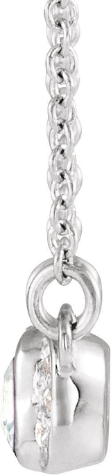 14K Gold Emerald Natural Diamond Accented Bar Necklace - White Gold - view 4